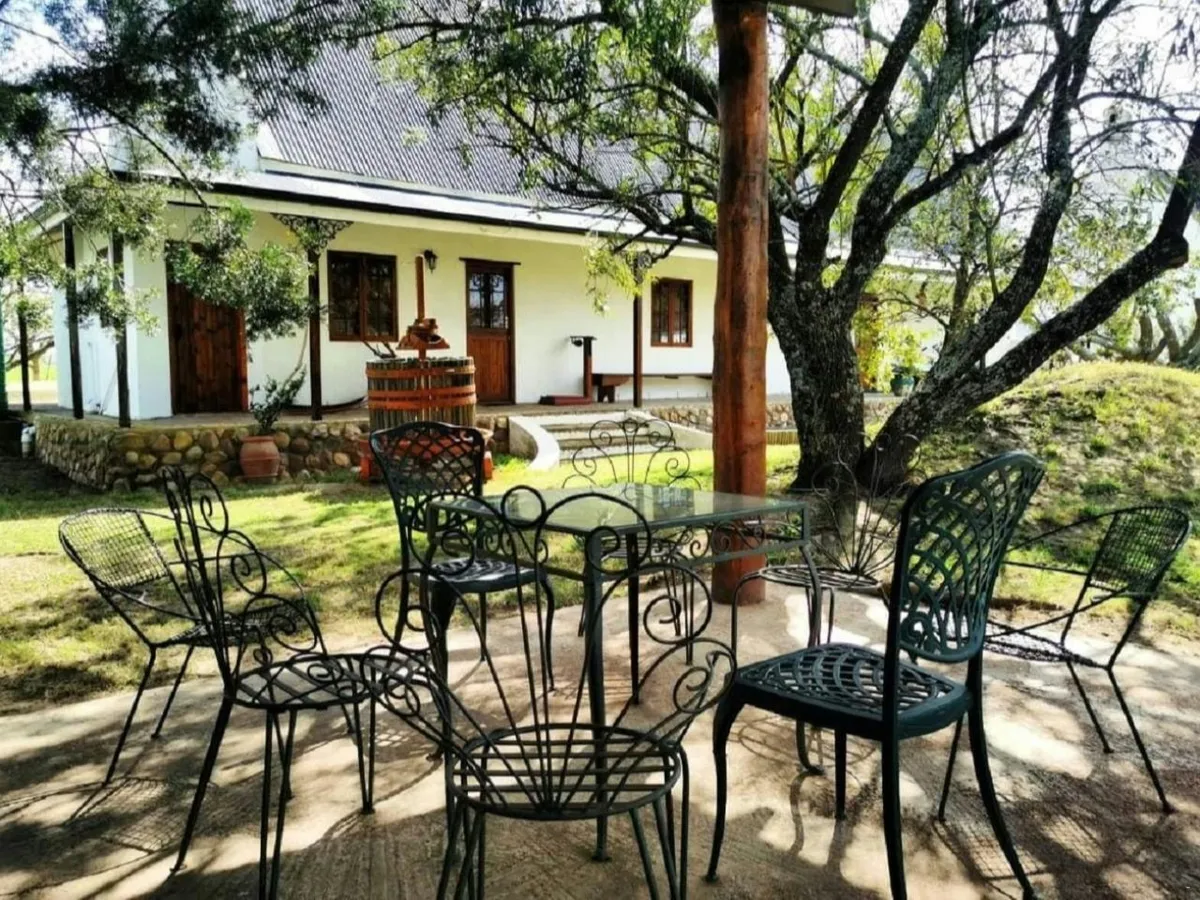 Garden patio with wrought-iron furniture